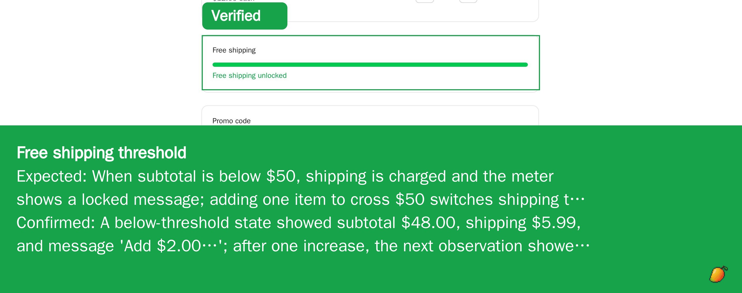 Free shipping threshold evidence
